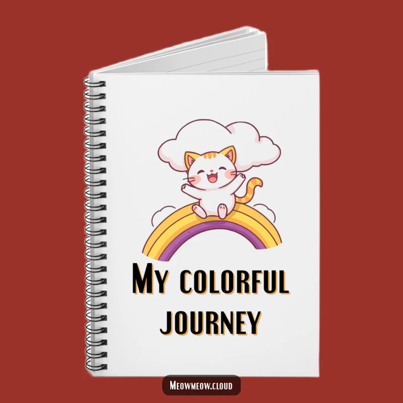 Funny Rainbow Cat Notebook - Joyful Feline's Creative Thoughts Gift