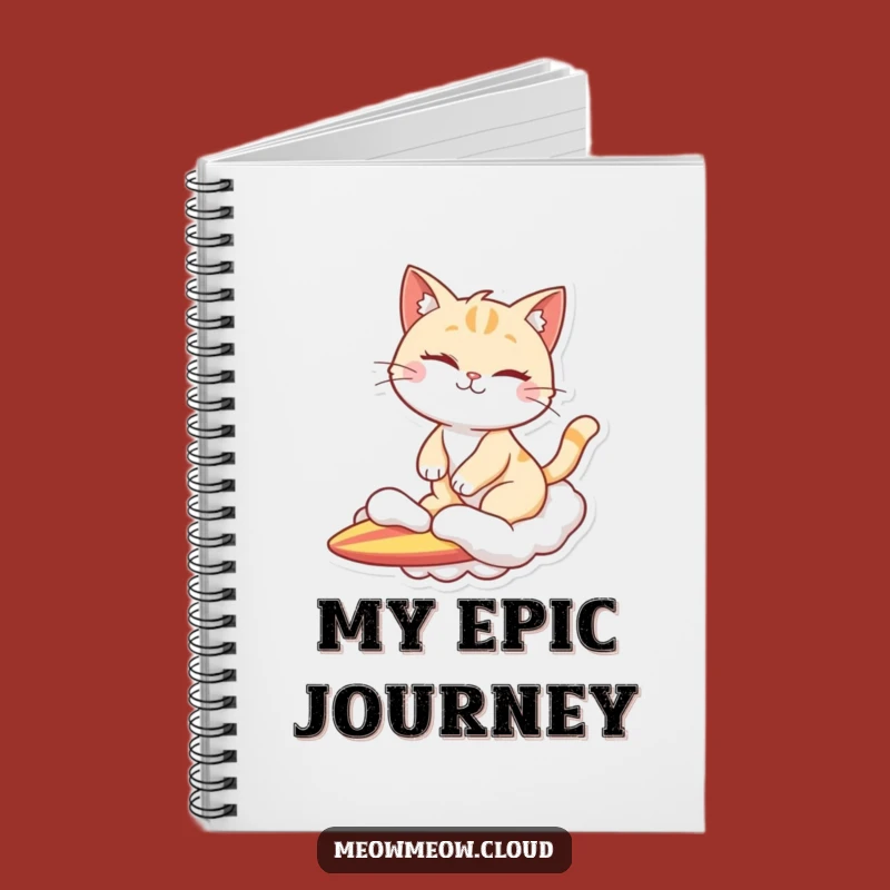 Funny Winking Cat Cloud Surfer Notebook: Jot Down Ideas with Cool Wit
