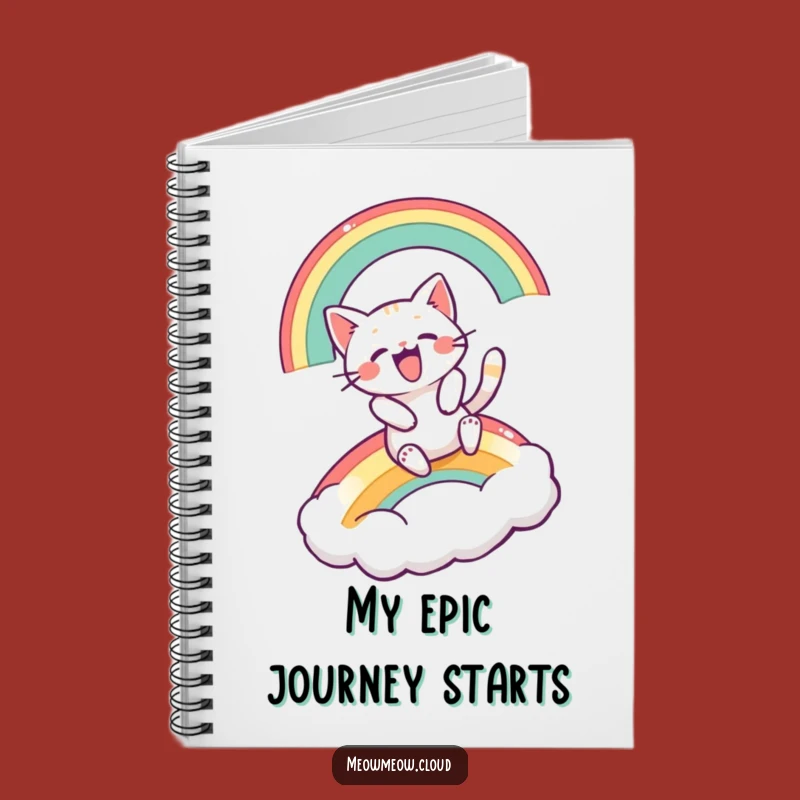 Funny Excited Cat Rainbow Slide Notebook: Jot Down Funny Ideas
