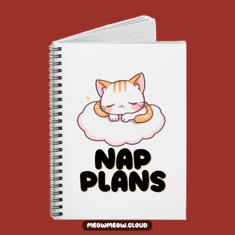 Funny Sleepy Cloud Cat Notebook: Peaceful Napping Kitty Journal for Sweet Dreams