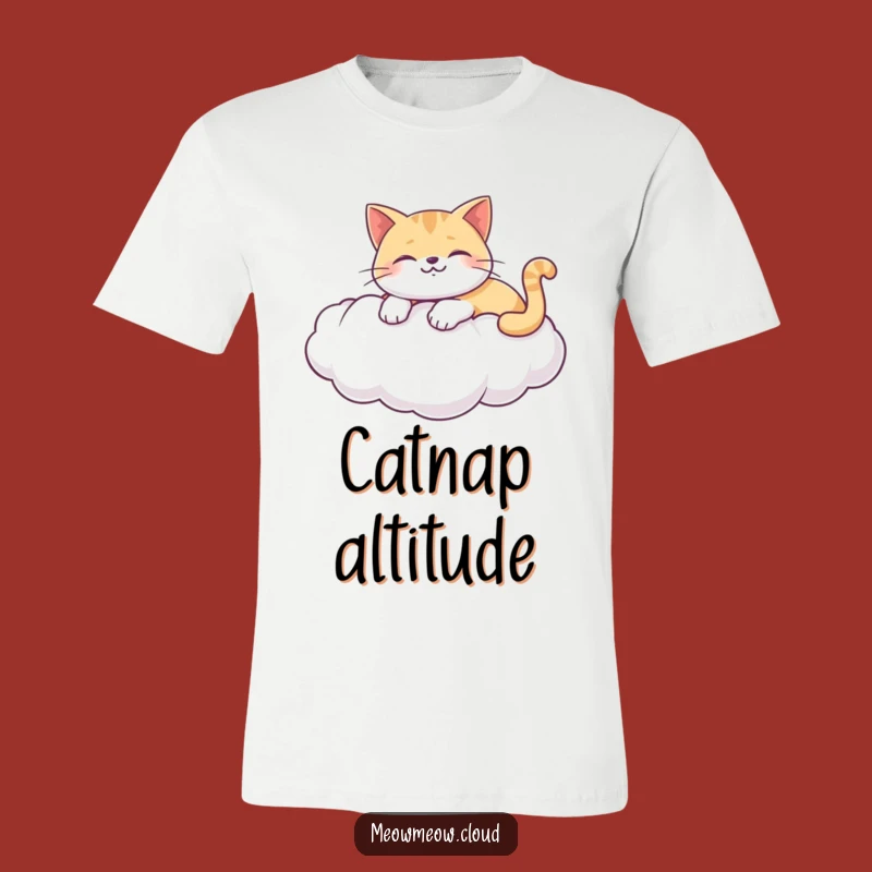 Funny Cat Cloud T-Shirt: Happy Lounger, Cool Funny Gift