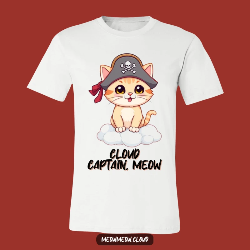 Funny Pirate Cat T-Shirt: Roar with Laughter on a Cloud Island Adventure