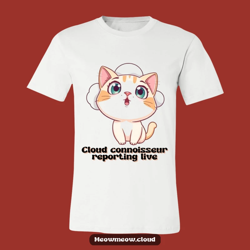 Funny Curious Cat T-Shirt: Amazing Cat in Clouds Tee, a Hilarious Gift for Humor Enthusiasts