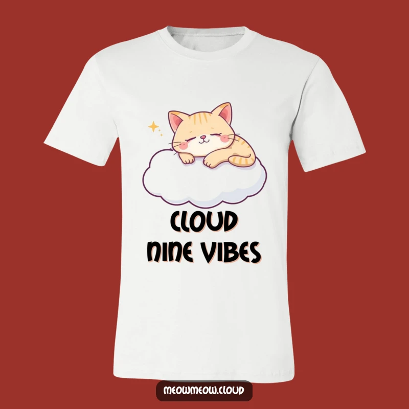 Funny Cat Cloud T-Shirt - Sleepy Kitty Comfort Tee