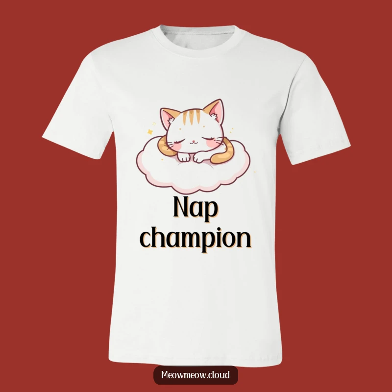 Funny Napping Cloud Cat T-Shirt: Peaceful Kitty Tee for Cozy Days