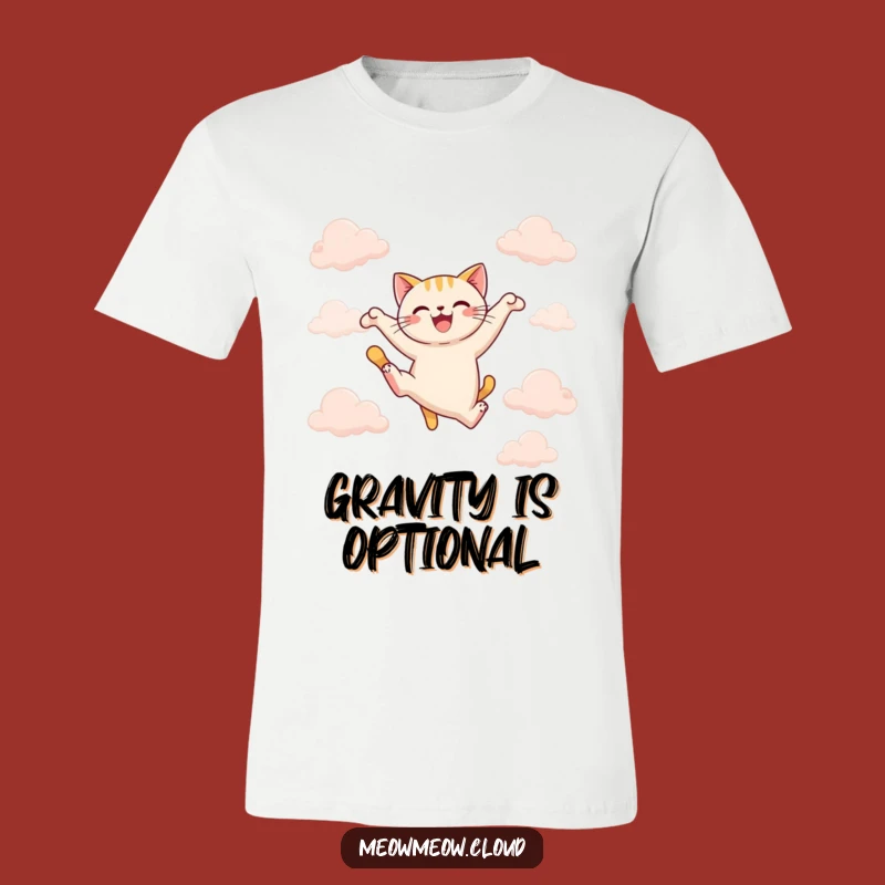 Funny Joyful Cat Leap T-Shirt: Embrace the Leap of Faith!