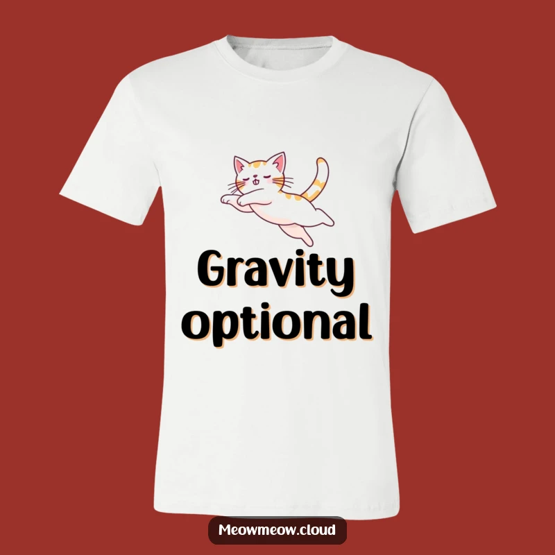 Funny Leaping Cat T-Shirt: Show Your Grace with This Athletic Graphic Tee