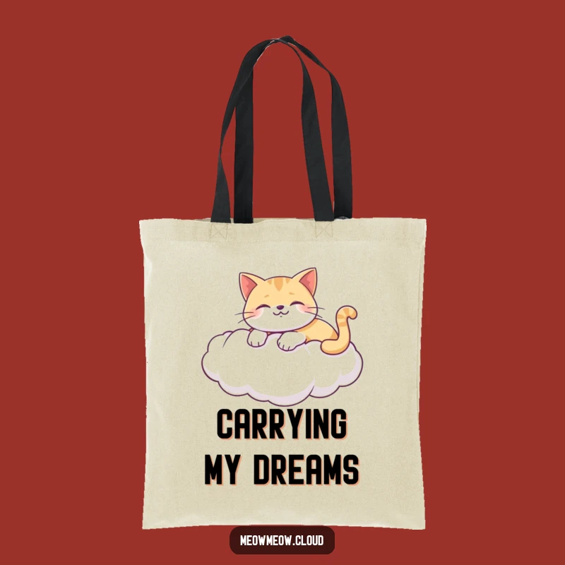 Funny Cat Cloud Tote Bag: Happy Lounger, Practical Funny Gift