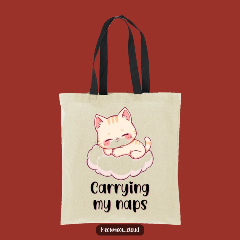 Funny Cloud Cat Tote Bag: Cute Purring Kitty Bag for Everyday Charm