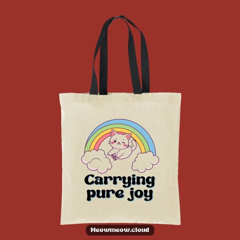 Funny Cat Rainbow Slide Tote Bag: Carry Your Essentials with Feline Flair