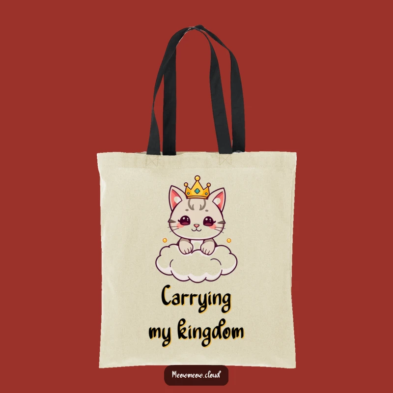 Funny Cat King Tote Bag - Royal Cloud Kingdom Carry-All