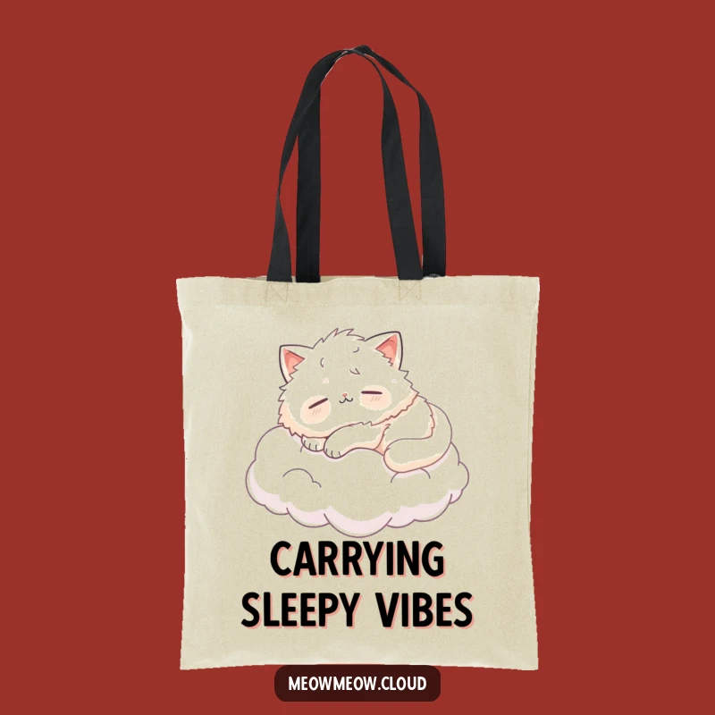 Funny Napping Cat Cloud Tote Bag: Adorable Accessory for Cat Lovers